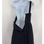 Jodi Kristopher  One Shoulder Cocktail Dress 3 Holiday Navy Rhinestone Chiffon Photo 7
