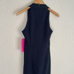 Betsey Johnson NEW  Scuba Crepe Sheath Halter Dress Navy Blue Size 0 XS Classic Photo 4