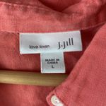 J.Jill 100% Coral Orange Long Sleeve Button Down Blouse Top L Photo 2
