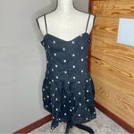 ZARA Black White Floral Spaghetti Strap Smocked V-Neck Mini Dress Plus Size XXL Photo 2