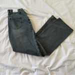 Angel Kiss Dark wash high-waisted distressed butterfly patch jeans Photo 1