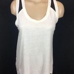 AIKO Black & Ivory Leather Trim Tank Top S Photo 2