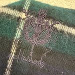Vintage HARRODS Knights Bridge Blue Plaid 100% Lambswool Scarf Made in Scotland Photo 8