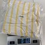 Old Navy EUC women’s yellow white striped soft stretch luxe short sleeve shirt L Photo 5