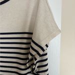 Max Studio  Black and Cream Striped Tee Photo 2