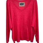 Anthropologie by Womens V-Neck Coral Pink Waffle Knit long sleeve Sweater XL Photo 0