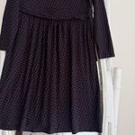 Boden Abigail Jersey Dress 14R Purple Leaf Print Long Sleeve Stretchy Midi Dark Size 14 Photo 2