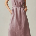 NWOT American Giant Women's Linen Tie Dress Twilight Mauve Size S Purple Photo 0