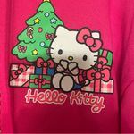 Hello Kitty  Women Christmas Hoodie NWT Fuchsia Pink XS Pocket Drawstring Graphic Photo 6
