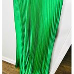 L’IDEE Bright Green Renaissance Mock Neck Pleated Satin Midi Dress Size 12 Photo 9