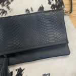 Gigi New York Fold Over Crossbody Clutch in Navy Blue Photo 2