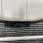 EUC B’Leev women’s‎ gray black stripe sheer sleeve loose fit blouse shirt medium Photo 3