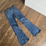 ZARA high waisted mini flare rigid denim jean pants size 4, 25” Jean Photo 5