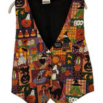 Halloween Fall Style Vintage 80s Vest Top Cartoon Design Women’s Size Large Fit! Black Photo 0