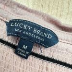 Lucky Brand  Striped Short Sleeve Top With Side Ties Pink Size Medium Photo 7