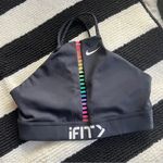 Nike Women’s Black Rainbow Ladder Sports Bra with Ifit logo Photo 7