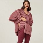 CAbi  Women’s Small Jacket Embrace Topper Dusty Pink Rose Fleece Hooded‎ Zip Photo 1