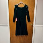 NEW Ivy City Co. Cleopatra Flare Long Sleeve Midi Dress Velvet Green Medium M Photo 11