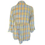 Andree by Unit Andrée by Unit Boho Floral Embroidered Plaid Top Sz‎ L Photo 3