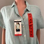 Weatherproof  Vintage Button Down Light Blue Sz M Tie Front Short Sleeve NWT #139 Photo 3