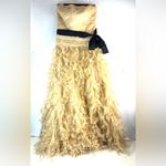 Tadashi Shoji  8 Silk Elegant Ruffle Strapless Formal Maxi Dress Photo 14