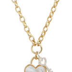 Unwritten Cubic Zirconia Key and Genuine Mother of Pearl
Inlay Stone Heart Necklace Photo 0