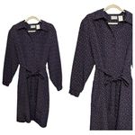 Blair VTG  Ladies Midi Polka Button Down Accented Dot Dress SZ Large Petite Photo 1