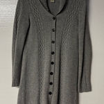 Orvis  Sweater Cardigan Women XS Gray Cashmere Wool Blend Long Button Front Cable Photo 0