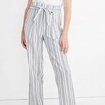 Madewell Linen-Cotton Paperbag Pants in Dark Baltic Stripe Photo 1