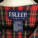 Vintage Esleep Womens XL Red Tartan Plaid Jumper One sy Pajamas Drop Seat VGC Green Size M Photo 3