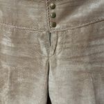 Cache  Suede Pants with Hand Crochet Peekaboo Insert at Bottom Camel Tan Sz 2 Photo 7