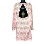 Stylestalker Elora Light Pink Lace Long Sleeve Open Back Mini Dress Size M Photo 3