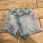 High Waist Denim Shorts High Rise Jeans Shorts Ripped Pants Summer Casual Pants Blue Size 26 Photo 0