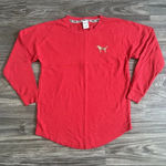 PINK - Victoria's Secret Victoria’s‎ Secret Pink Long Sleeve Christmas Sweater Spirit Jersey Red Small Photo 0