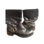 Vintage Buffalo Leather Moto Buckle Boots Women’s Size 38 Brown Y2K Biker Style Photo 3