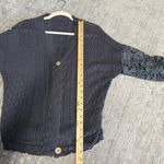 Generic Brand Gray Crochet Floral Lace Dropped Sjoilder Tulip Cuff Sleeve Size L Photo 5