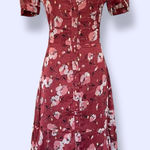 Walter Baker  - Brick Red Floral Button Front Midi Dress Photo 0