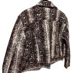 Topshop  Moto Snake Print Cropped Denim Jacket Motorcycle Riding Chick Size 6 Photo 6