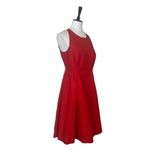 Kate Spade Dress Fit Flare Round Neck Cherry Red Cotton Silk Women’s Size 10 Photo 1