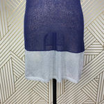 Qi Knit Tank Top Tunic Navy Blue Silver Photo 3
