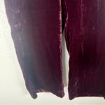Madewell  Hutson High Rise Burgundy Velvet Wide Leg Cropped Pull On Pants Size 26 Photo 5