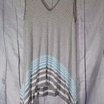 Max Studio  Striped Sleeveless Top - Gray and Blue Photo 0