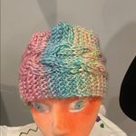 Multicolor Knit Scarf and Headband Set Pink Photo 2