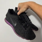 Nike  Free Black and Purple Running Shoes Photo 0
