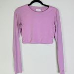 Meshki  Emely long Sleeve athletic crop top in a lavender purple pink size medium Photo 0