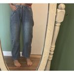 Korean Jeans: Baggy Denim Trousers For Women High Rise Size M Blue Photo 1