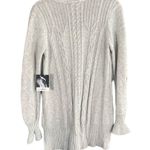 Simply Vera, Vera Wang Simply Vera Vera Wang Gray V-Neck Cable Knit Jeweled Sweater Women Sz S Photo 1