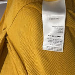 Free People Gold Mustard Yellow Shimmy Shake Blouse M Balloon Sleeve Back Cutout Photo 7