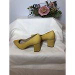 Marc Fisher Heels Women 6M Yellow Suede Block Heel Pointed Toe Dress Shoes Photo 3