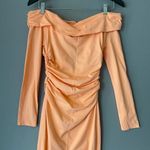 Boohoo sz 4 off shoulder peach bodycon maxi dress NWT Photo 5